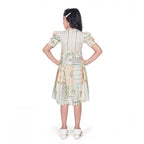Generic Girl's Digital Knitted Printed Half Sleeve Close Neck Dress (Light Green)