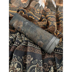 Generic Women's Linen Cotton  Printed Saree With Unstitched Blouse 5.5Mtr (Beige)