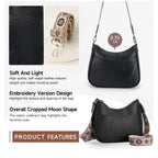 Generic Women's PU Leather Zipper Sling Bag (Black)