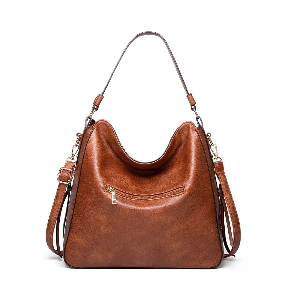 Generic Women's PU Leather Zipper Handbag