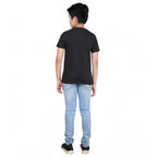 Generic Boy's Cotton Grapic Printed Round Neck T-Shirt (Black)