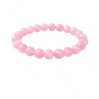 Generic Natural Crystal 8mm Rose Quartz Bracelet  (Light Pink)