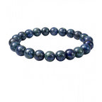 Generic Natural Crystal 8mm Azurite Bracelet  (Dark Green)