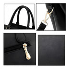Generic Women's PU Leather Solid Shoulder Zipper Handbag (Black)