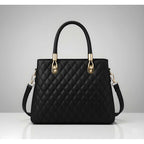 Generic Women's PU Leather Solid Shoulder Zipper Handbag (Black)