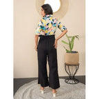 Generic Women's Polyester Floral Half Sleeves Jumpsuit (Multicolor)