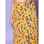 Generic Women's Polyester Floral Side Zip Skirt (Multicolor)