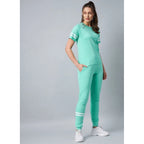 Generic Women's Cotton Striped Short Sleeve Tracksuit (Green)