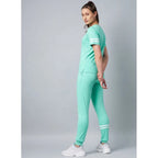 Generic Women's Cotton Striped Short Sleeve Tracksuit (Green)
