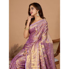 Generic Women's Jacquard Saree With Unstitched Blouse 5.5Mtr (Multicolor)