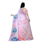 Generic Women's Georgette Floral Printed Saree With Unstitched Blouse 5.5Mtr (Light Pink)