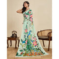 Generic Women's Faux_Georgette Printed Saree With Unstitched Blouse 5.5Mtr (Light_Green)