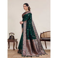 Generic Women's Jacquard Woven Saree With Unstitched Blouse 5.5Mtr (Green)