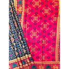 Generic Women's Patola Silk Meena And Zari Woven Saree With Unstitched Blouse 5.5Mtr (Green)