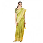 Generic Women's Raw_Silk Woven_Motif Saree With Unstitched Blouse 5.5Mtr (Olive)