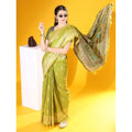 Generic Women's Raw_Silk Woven_Motif Saree With Unstitched Blouse 5.5Mtr (Olive)