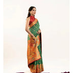 Generic Women's Faux_Banarasi Woven Motifs Saree With Unstitched Blouse 5.5Mtr (Green)