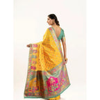 Generic Women's Faux_Banarasi Woven Motifs Saree With Unstitched Blouse 5.5Mtr (Yellow)