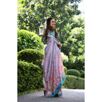 Generic Women's Faux_Tussar Floral_Print Saree With Unstitched Blouse 5.5Mtr (Lavender)