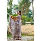 Generic Women's Faux_Tussar Geometric_Print Saree With Unstitched Blouse 5.5Mtr (Mustard)