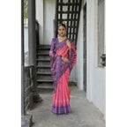 Generic Women's Faux_Tussar Ikat Saree With Unstitched Blouse 5.5Mtr (Peach)