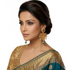 Generic Women's Zinc Alloy Gold Plated Chandelier Earrings (Multicolor)