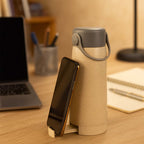 6951 High Portable Water Bottle Creative Wheat Fragrance Glass Bottle Water With Mobile Phone Holder Wide Mouth Glass Water 380ml (Moq - 80 Pc)