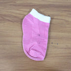 Pink & White Soft Ankle Socks for Kids (1 Pair)