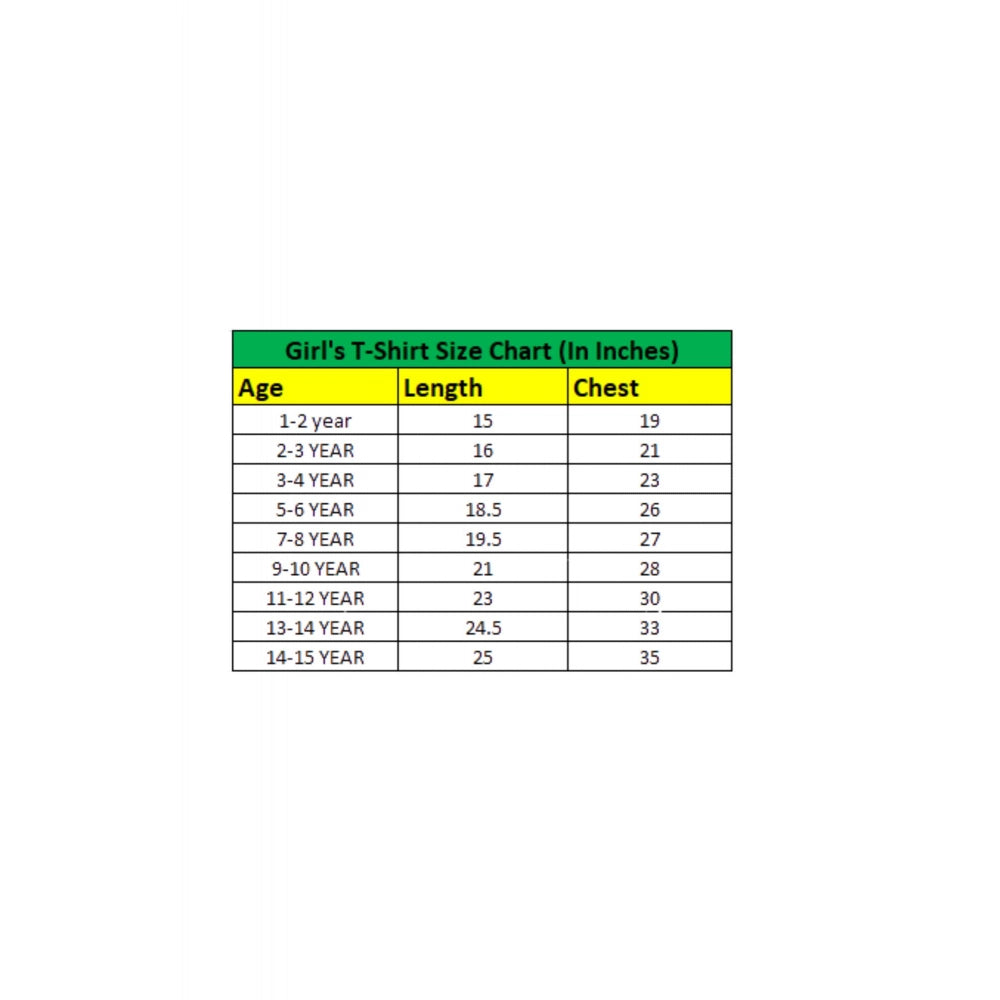 Generic Girl's Cotton Printeded Round Neck T-Shirt (Grey)