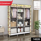 Foldable fabric storage wardrobe