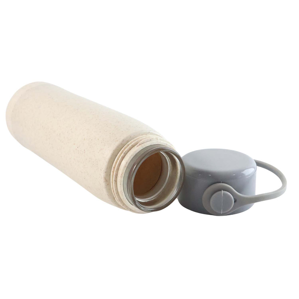 6951 High Portable Water Bottle Creative Wheat Fragrance Glass Bottle Water With Mobile Phone Holder Wide Mouth Glass Water 380ml (Moq - 80 Pc)