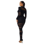 Mesh-Panel Autumn Winter Slim-Fit Sheath Dress With Defined Waist For A Slimmer Look