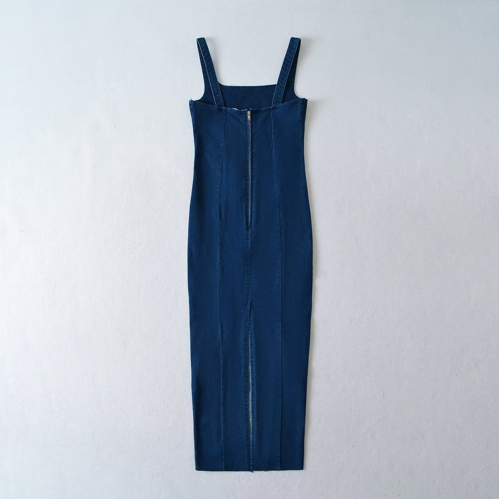 Women's Zippered Vest-Style Suspender Dress