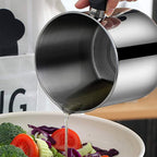 Stainless Steel Oil Strainer Pot With Lid And Filter Mesh (1 Set)