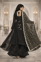 Siyahi Black Georgette Anarkali Suit Set-2
