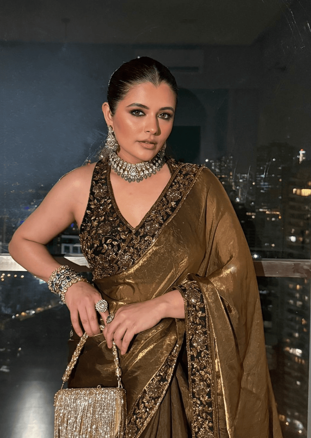 Noor-E-Zehra Space Silk Saree Set-0