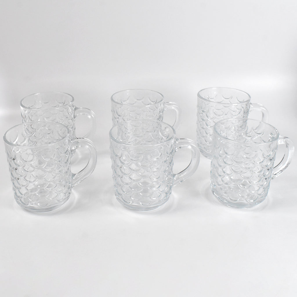 Glass Coffee  Tea Cup  Mug With Handle (6 Pcs Set)