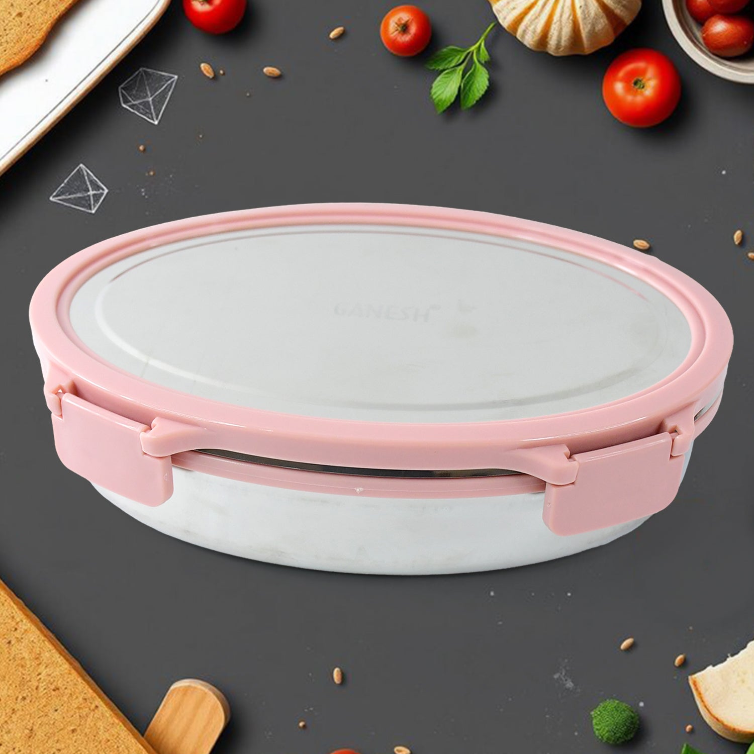 Ganesh Classy 2-piece Stainless Steel Lunch Box Set