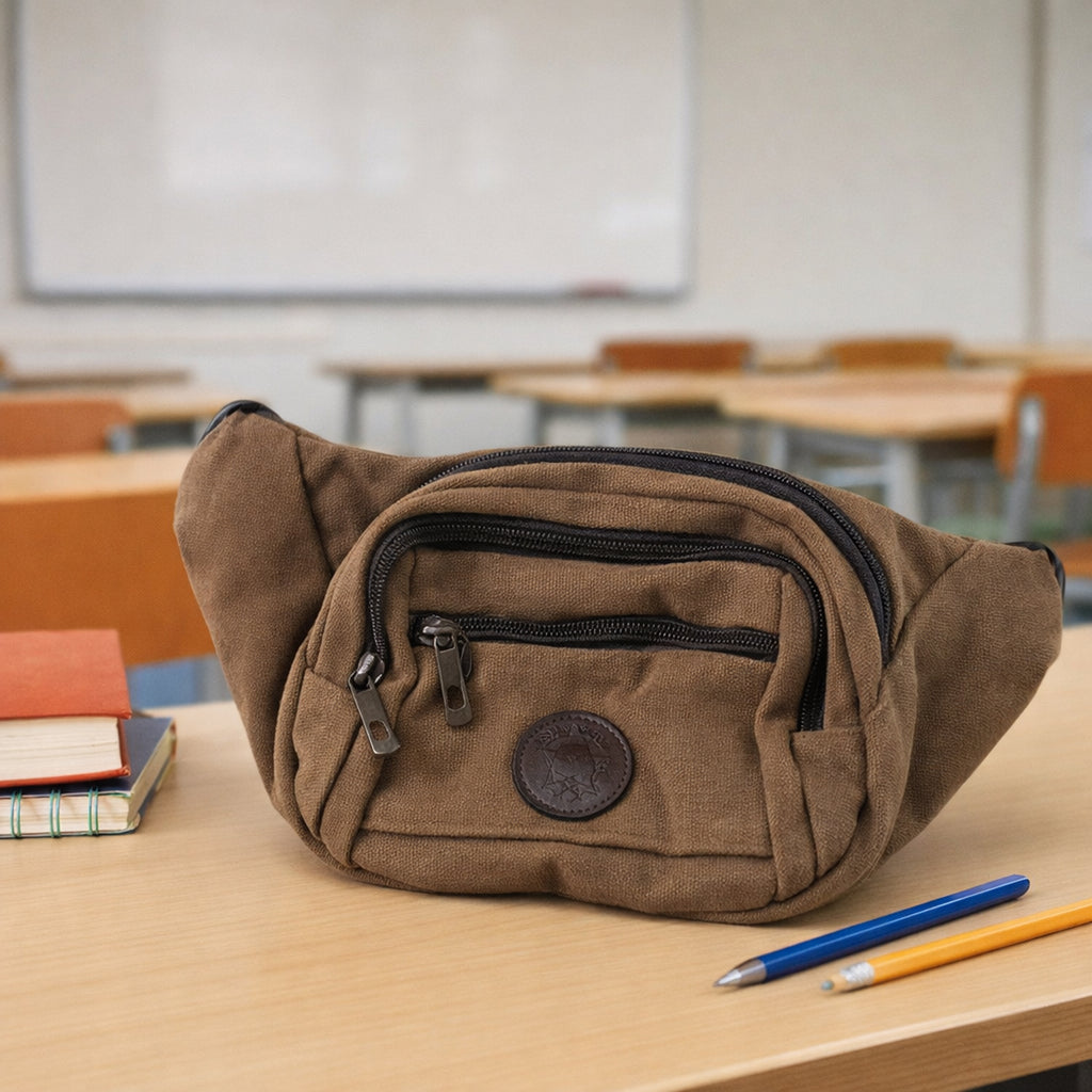 Stylish Canvas Waist Bag For Men  Women (1 Pc)